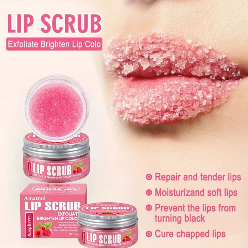 Amatoni - Raspberry Lip Scrub - Image 5